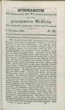1. November 1838. No 21.