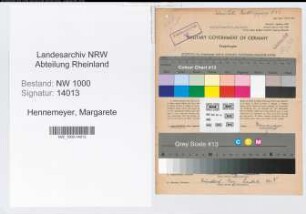 Entnazifizierung Margarete Hennemeyer, geb. 15.05.1900 (Postassistentin)