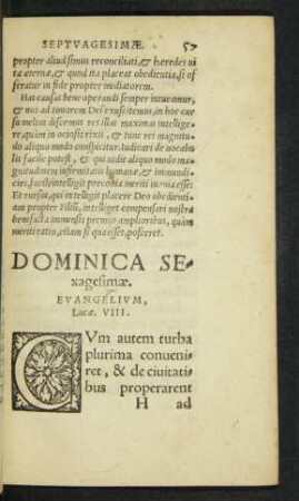 Dominica Sexagesimae.