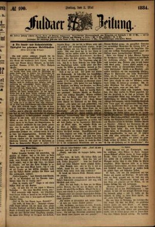 Ausgabe vom Freitag, den 02. Mai 1884.