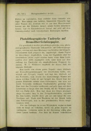 Photolithographische Umdrucke auf Bromsilber-Gelatinepapier