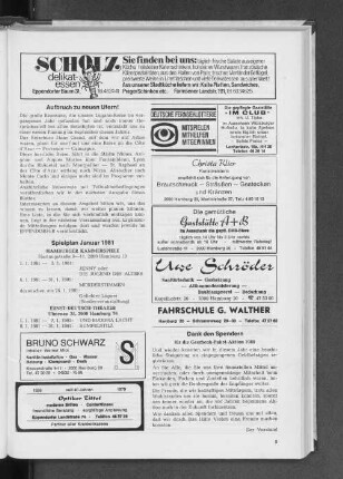 Spielplan Januar 1981