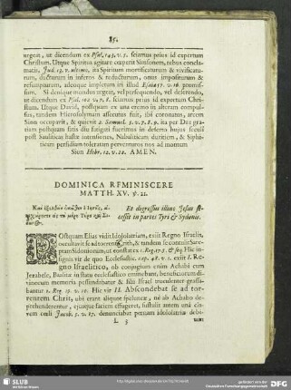 Dominica Reminiscere Matth. XV. v. 21.