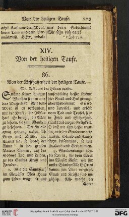 XIV. Von der heiligen Taufe