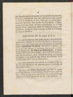 Observations sur les pages 4 & 5