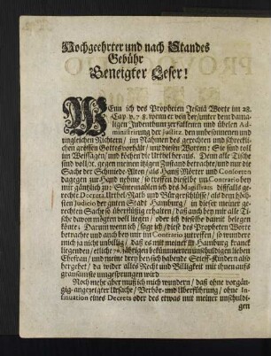 [Hamburgische Streitschrift.]