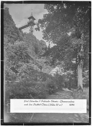 Bad Schandau, Sächsische Schweiz. Personenaufzug nach dem Stadtteil Ostrau (Höhe 50 Meiter)