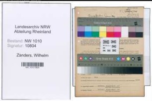 Entnazifizierung Wilhelm Zanders , geb. 27.08.1896 (Fabrikant)
