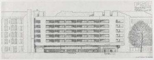 Gutachten Appartmenthaus Lietzenburger Straße (nicht realisiert) – Ansicht von der Lietzenburger Straße, Schnitt. Berlin-Charlottenburg, Lietzenburger Straße 65