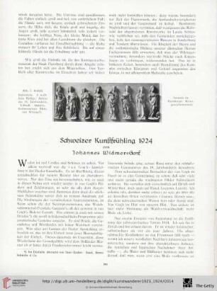 5/6: Schweizer Kunstfrühling 1924