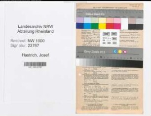 Entnazifizierung Josef Hastrich, geb. 26.01.1901 (Angestellter)