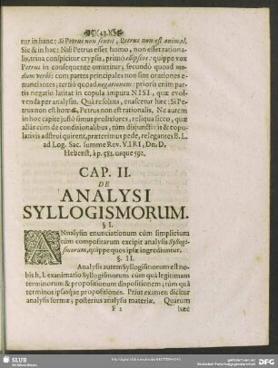 Cap. II. De Analysi Syllogismorum
