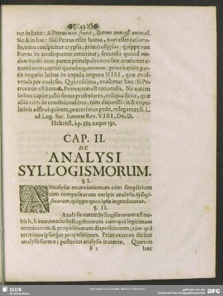 Cap. II. De Analysi Syllogismorum