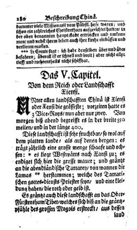 V. Cap. Von dem reich oder landschafft Xiensi