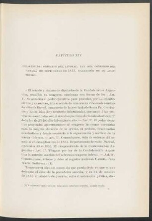 Capítulo XIV - Creación del Obispado del Litoral. - Ley del Congreso del Paraná de septiembre de 1855. - Narración de lo acontecido