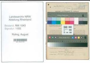 Entnazifizierung August Roling , geb. 10.08.1902 (Viehhandel)