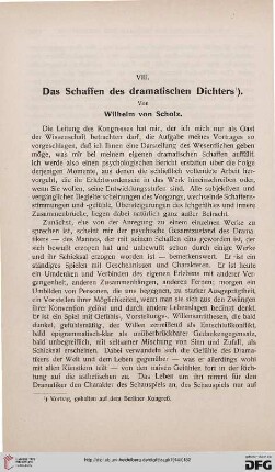 Das Schaffen des dramatischen Dichters