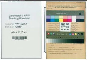 Entnazifizierung Franz Albrecht , geb. 06.02.1903 (Verwaltungsangestellter)
