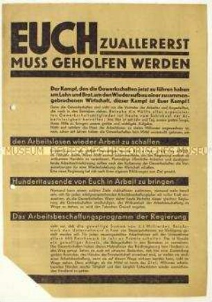 Aufruf zur Unterstützung des Allgemeinen Deutschen Gewerkschaftsbunds