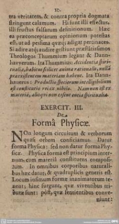 Exercit. III. De Forma Physicae.