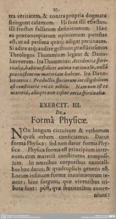 Exercit. III. De Forma Physicae.