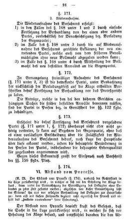 VI. Abstand vom Processe.