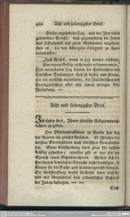 Acht und siebenzigster Brief
