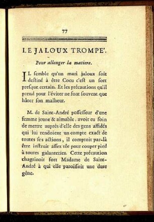 Le Jaloux Trompé.