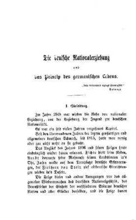 Die deutsche Nationalerziehung und das Princip des germanischen Lebens