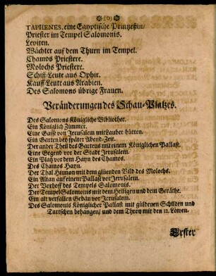 Veränderungen des Schau-Platzes.