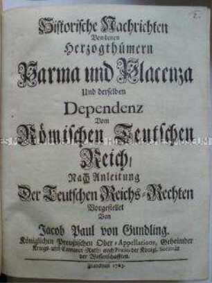 Geschichte des Herzogtums Parma und Piacenza