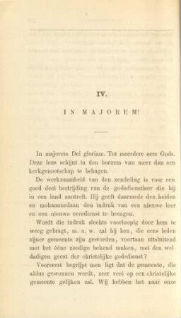 IV. In majorem!