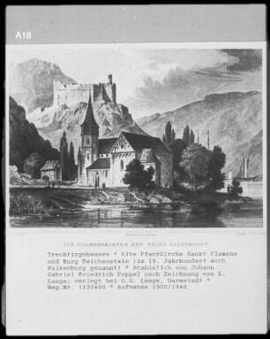 Trechtingshausen, Klemenskirche und Burg Reichenstein (Falkenburg)