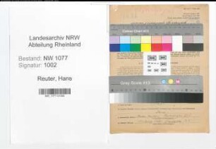 Entnazifizierung Hans Reuter , geb. 23.08.1893 (Polizist)