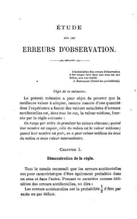 Étude sur les Erreurs D'Observattion.