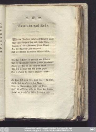 Sehnsucht nach Ruhe.