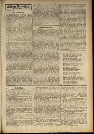 Zweite Ausgabe vom Mittwoch, den 27. August 1913.