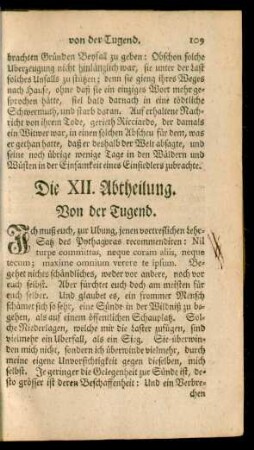 Die XII. Abtheilung. Von der Tugend