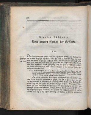 Vierter Abschnitt. Vom inneren Ausbau der Gebäude.