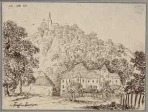 "Bei Franz in Steiermark" / Ansicht des Pfarrhofes Franz westlich von Cilli (Celje)