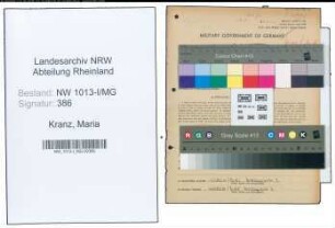 Entnazifizierung Maria Kranz , geb. 07.07.1918 (Serviererin)