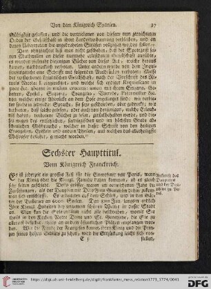Sechster Haupttitul. Vom Königreich Franckreich