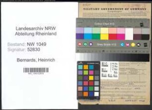 Entnazifizierung Heinrich Bernards , geb. 21.06.1901 (Kaufmann)