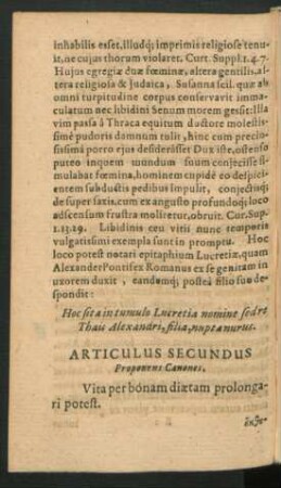 Articulus Secundus Proponens Canones.