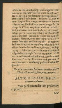 Articulus Secundus Proponens Canones.