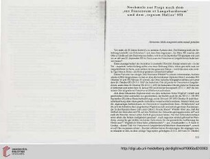 Nochmals zur Frage nach dem ‚rex Francorum et Langobardorum‘ und dem ‚regnum Italiae‘ 951