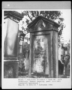 Grabstein von Samuel Lessing (+ 1871.06.04)