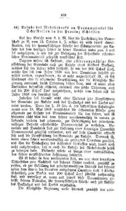 Anfuhr des Mehrbedarfs an Brennmaterial für Schulstellen in der Provinz Schlesien : [V. Elementarschulwesen]