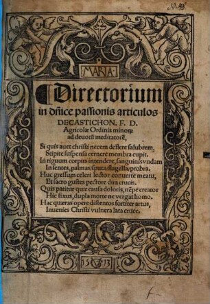 Directorium in d[omi]nice passionis articulos