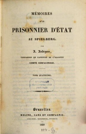 Mémoires d'un prisonnier d'état au Spielberg, 4